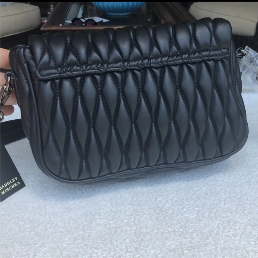 BADGLEY MISCHKA QUILTED MESSENGER crossbody bag BLACK - Picture 5 of 15